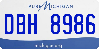 MI license plate DBH8986