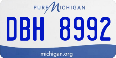 MI license plate DBH8992