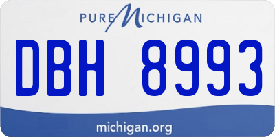 MI license plate DBH8993