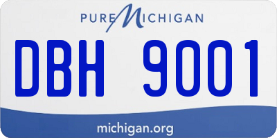 MI license plate DBH9001