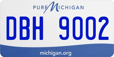 MI license plate DBH9002