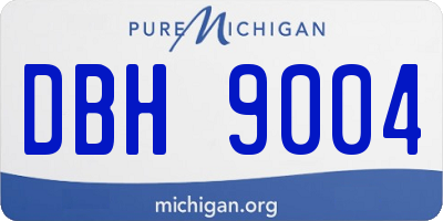MI license plate DBH9004