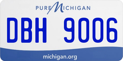 MI license plate DBH9006
