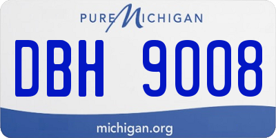 MI license plate DBH9008