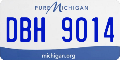 MI license plate DBH9014
