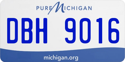 MI license plate DBH9016