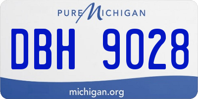 MI license plate DBH9028
