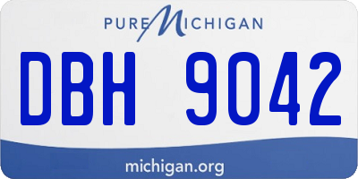 MI license plate DBH9042