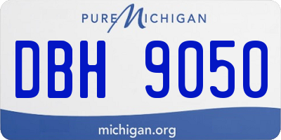 MI license plate DBH9050
