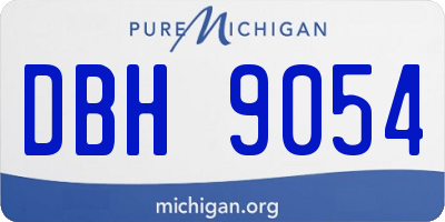 MI license plate DBH9054