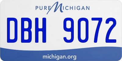MI license plate DBH9072