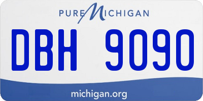 MI license plate DBH9090