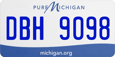 MI license plate DBH9098
