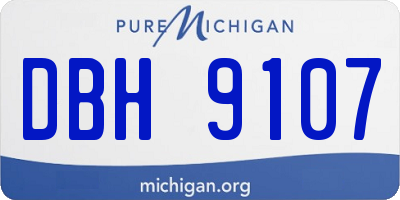 MI license plate DBH9107