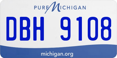 MI license plate DBH9108