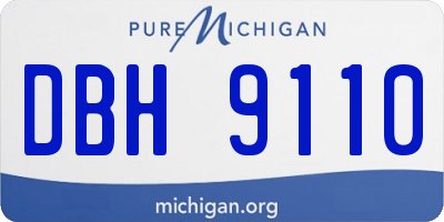 MI license plate DBH9110