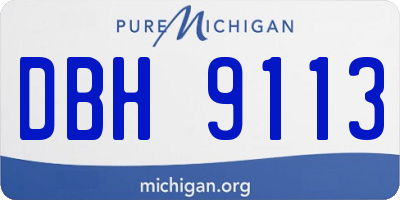 MI license plate DBH9113