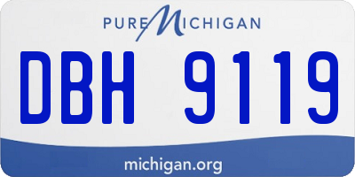 MI license plate DBH9119