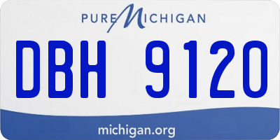 MI license plate DBH9120
