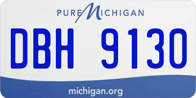 MI license plate DBH9130