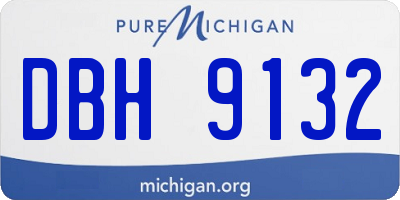 MI license plate DBH9132