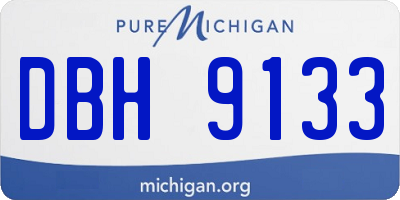 MI license plate DBH9133