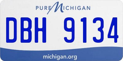 MI license plate DBH9134