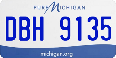 MI license plate DBH9135