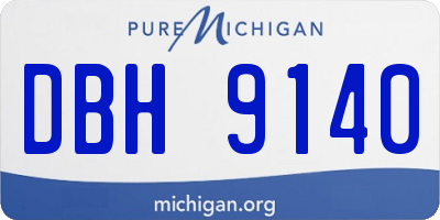 MI license plate DBH9140
