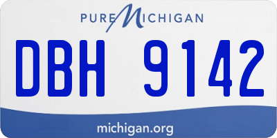 MI license plate DBH9142