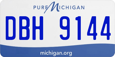 MI license plate DBH9144