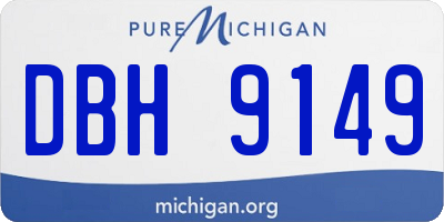 MI license plate DBH9149
