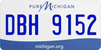 MI license plate DBH9152