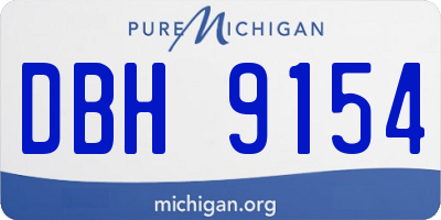 MI license plate DBH9154