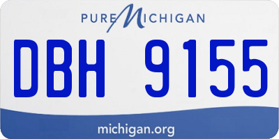 MI license plate DBH9155