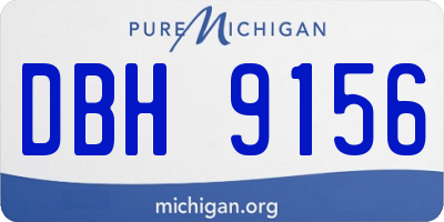 MI license plate DBH9156