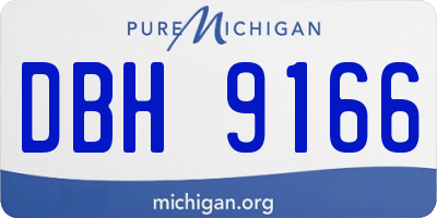 MI license plate DBH9166