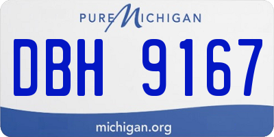 MI license plate DBH9167