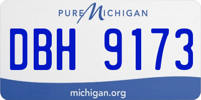 MI license plate DBH9173