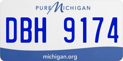 MI license plate DBH9174