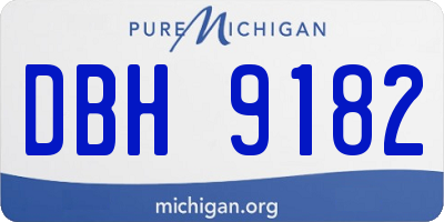 MI license plate DBH9182