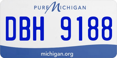 MI license plate DBH9188
