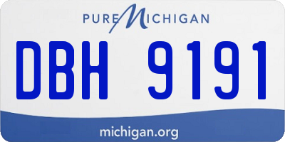 MI license plate DBH9191