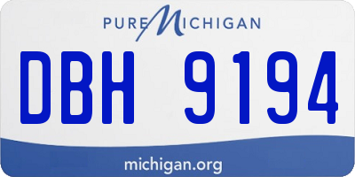 MI license plate DBH9194