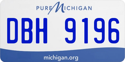 MI license plate DBH9196