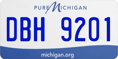 MI license plate DBH9201