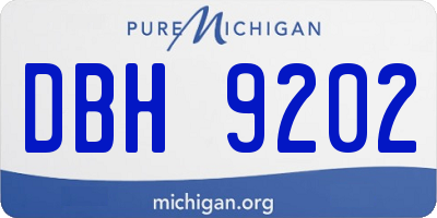 MI license plate DBH9202