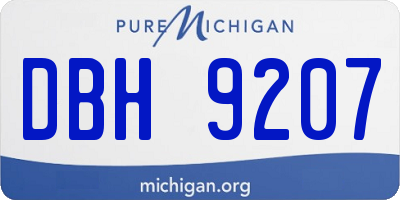 MI license plate DBH9207