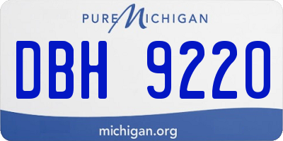 MI license plate DBH9220