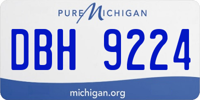 MI license plate DBH9224